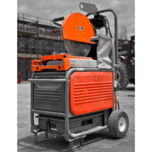 „Profesjonalna piła stolikowa iQ Power Tools iQ1550 – widok transportowy z kołami”